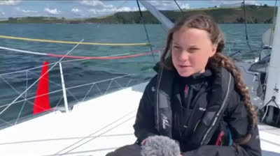 Greta Thunberg on her way to Spain