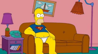 Homer prays to Superman 