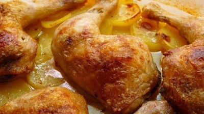 Chicken with Baked Potatoes - Mexican Cooking