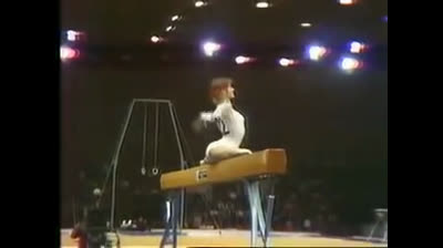 Olga Korbut on the balance beam