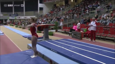 Upsetting gymnast fails in championships