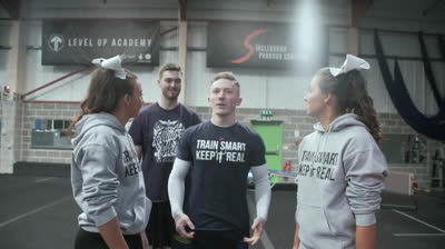 When cheerleading and gymnastics get together