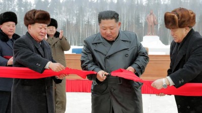 Kim Jong Un unveils newly-reconstructed town in Samjiyon, North Korea