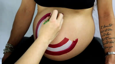 Captain America's shield in Belly Painting