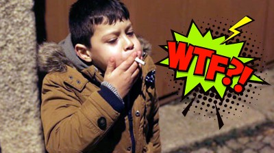 Niños Fumando en Portugal por tradición
