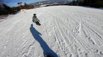 first time on a snowboard