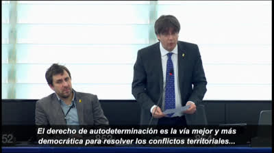 Puigdemont defends the right of self-determination in the Europarliament