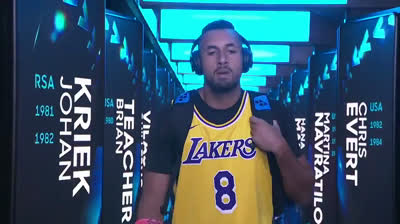 Kyrgios pays tribute to Kobe Bryant on his arrival at the Australian Open