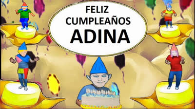 Felicitación cumpleaños personalizada nombre Adina