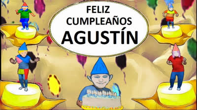 Felicitación cumpleaños personalizada nombre Agustin