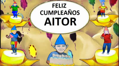 Felicitación cumpleaños personalizada nombre Aitor