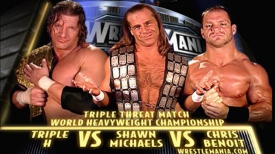 Triple H Vs Chris Benoit Vs Shawn Michaels - World Heavyweight Championship - Wrestlemania 20 HIGHTLIGHTS