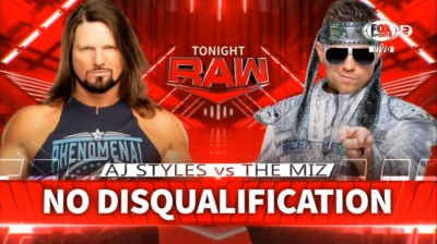 AJ Styles Vs The Miz - No Disqualification Match - RAW 08/08/2022