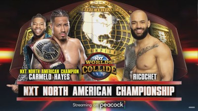 Carmelo Hayes Vs Ricochet - Campeonato Norte Americano de NXT - Worlds Collide 2022