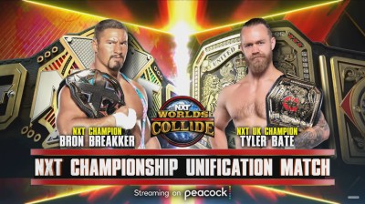 Bron Breakker Vs Tyler Bate - Unificación de los Títulos de NXT y NXT UK - Worlds Collide 2022