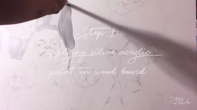 OIL PAINTING TIME LAPSE || "Blossom Rain" || Working process using silver leaf