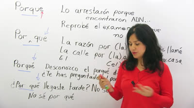 Learn the difference between "por que", "por qué", "porqué", and "porque" 