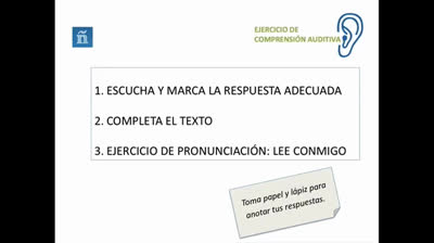 Ejercicio de comprensión auditiva ELE Nivel A1