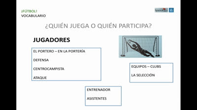 Vocabulario de fútbol en español