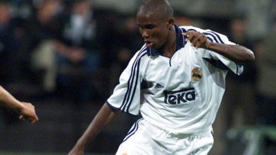 Samuel Eto'o jugando en el Real Madrid