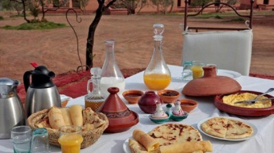 Having Breakfast in Morocco.