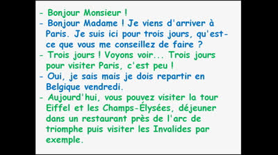 Conversación turista en francés