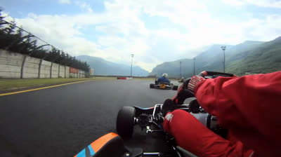 Francesco Vidrih on board his Kart with GoPro view