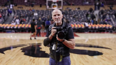 Taking photos with Toronto Raptors photographer