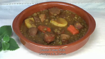 Lentejas a la cubana