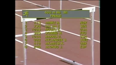Final de los 400m valla en Roma 1987