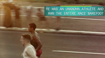 Abebe Bikila gana el Marathon en las Olimpiadas... ¡descalzo!