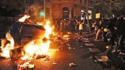 Cuarto día de protestas en Barcelona por la sentencia del Procés