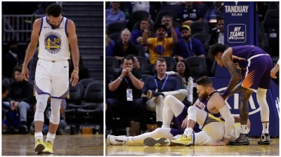 ¡Curry se rompe la mano en pleno partido!